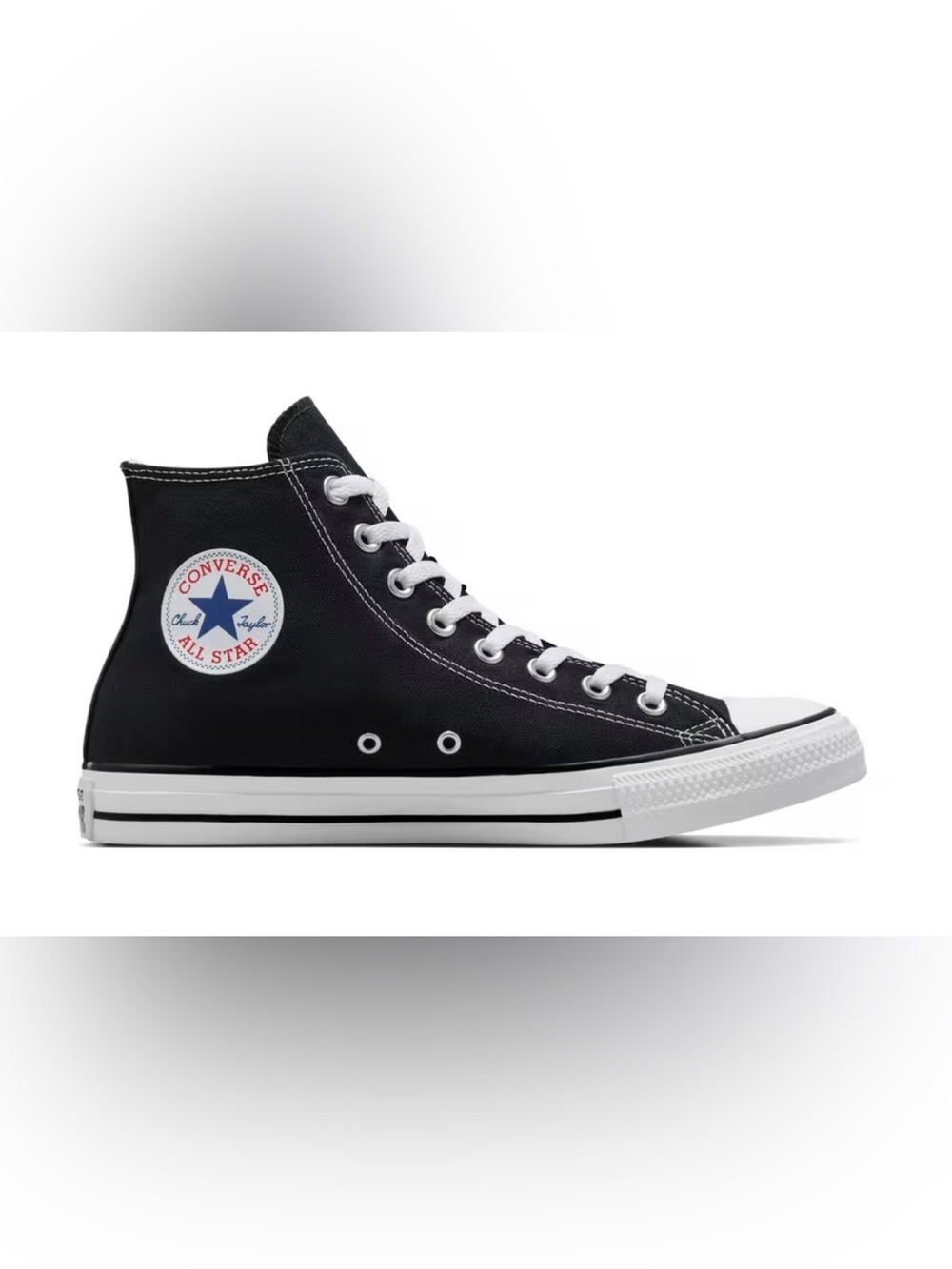 Converse Chuck Taylor All Star High Top black sneakers iconic ankle patch W6 M4